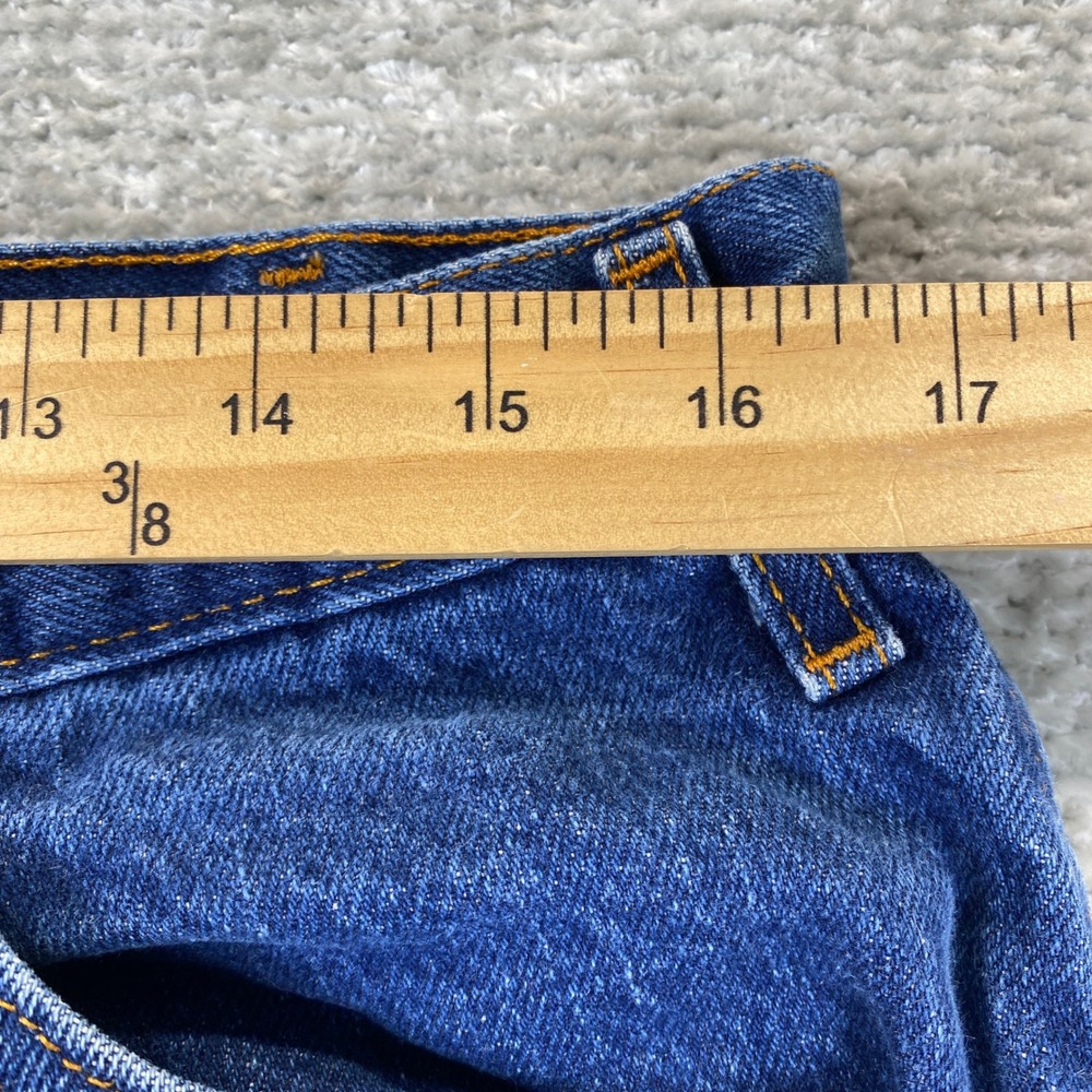 Dickies Mens Straight Leg Blue Denim Workwear Jeans 33x29 Distressed Hem - Picture 6 of 11